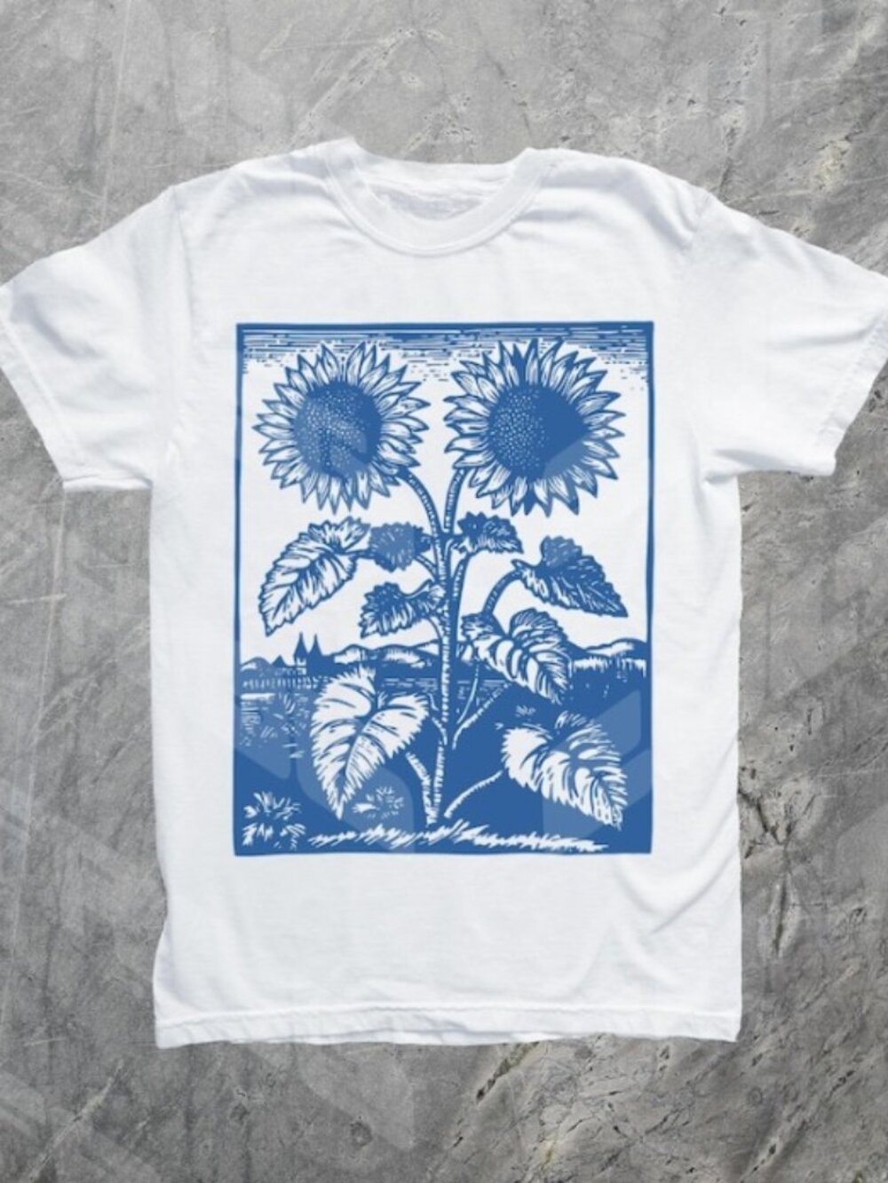 Vintage Sunflowers Shirt, 90s Retro Flowers Tee